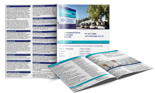 Examples of medical practice information brochures